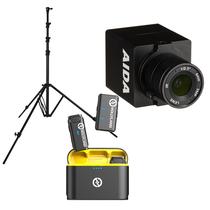 Kit Podcast Camera Aida Imaging HD-100A + Microfone Lark M1 Duo + EI-A049 + LS01L + Sistema Yololiv Yolobox Pro