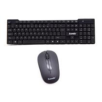 Teclado Kit e Mouse Sem Fio Banda W500 2.4GHZ - Preto