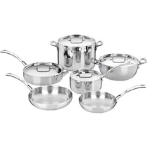 Jogo de Panelas Cuisinart FCT-10 Classicas Francesas Indução Inox - 10 Peças