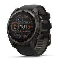 Garmin Relógio Fenix 8 51MM Solar Sapphire Carbon Gray Titanium Pulseira Black/Pebblegray 010-02907-10