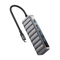 Hub Xo HUB015 Type-C 5 Em 1 (2 USB-A/Type-C/HDMI/SD) - Cinza