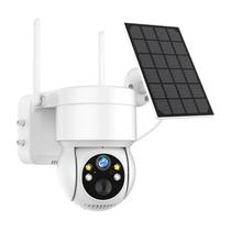 Camera de Seguranca Smart Solar HD / Wifi / Microfone / Alarma / Deteccao Humana / Visao Noturna / IP66 / App Icsee - Branco