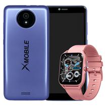 Smartphone X Mobile X55 5.5" DS 2/16GB Purple + Smartwatch G-Tide Q1 Pink