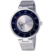 Relogio Analogico Daniel Klein Premium DK11918-2 Masculino Pulseira de Aco Inoxidavel - Prata e Azul Escuro