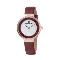 Relogio Analogico Feminino Daniel Klein Fiord DK12026-2 - Marrom e Rosa Ouro