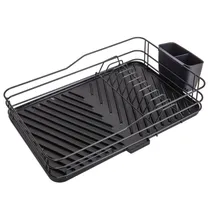 Escorredor Louças Metal Preto c/Bandeja 43X29.5X10CM