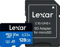 Memória Micro SDXC Uhs-I Lexar 128GB 100MB/s 633X