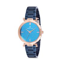 Relogio Analogico Feminino Daniel Klein Premium DK12083-5 - Azul e Rosa Ouro