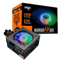 Fonte Aigo AK600 600W Real / ATX / PFC Ativo / 220V