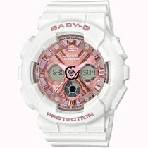 Relogio Feminino Casio Baby-G BA-130-7A1DR - Branco/Rosa Ouro