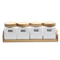 Potes de Cerâmica – Conjunto com 4 Peças 9X7 CM + Soporte