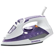 Ferro de Passar Mondial Ceramic Express F-40 - 1200W - A Vapor - 220V 50/60HZ - Branco e Lilas