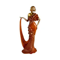 Figura Decorativa de Mujer Concepts 437-7211339 33.6 CM Dorado - Naranja