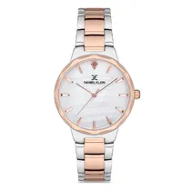 Relógio Analógico Feminino Daniel Klein DK.1.12702-3 Premium Ladies / Pulseira de Aço Inoxidável - Prata/Rose Gold