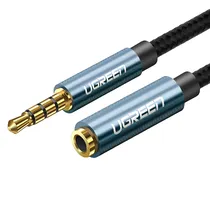 Cabo Adaptador Ugreen AV118 Jack 3.5 MM - Preto/Azul 2 Metros