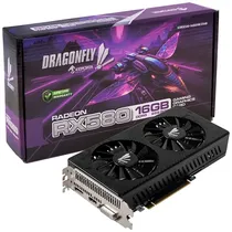 Placa de Vídeo Keepdata Dragonfly RX580 KDRX580-16GD5B/256 16GB DDR5 HDMI/Displayport e DVI - Preto