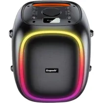 Speaker Ecopower EP-1972 6.5" 60W/ Bluetooth/ USB/ Aux/ FM/ Recarregável/ Microfone - Preto