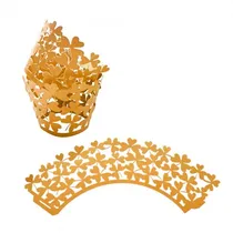 Kit Wraps para Cupcakes Trevo W08 Dourado 25PCS