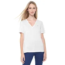 Camiseta Lacoste Feminina TF3846-001 46 ? Branco