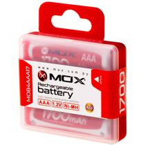 Pilha Recarregavel AAA Mox MOB4AAA17 de 1.700 Mah 1.2V - 4 Unidades