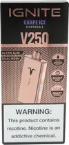 Vape Descartável Ignite V250 Grape Ice 25000 Puffs Rose