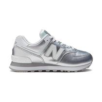 Tenis New Balance 574 Feminino Prata/Branco WL574LA2