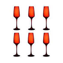 Set de Copas para Champan Pasabahce Risus 440257 195ML Rojo 6 Piezas