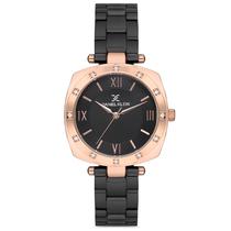 Relogio Analogico Feminino Daniel Klein DK.1.12688-6 Premium Ladies / Pulseira de Aco Inoxidavel - Preto/Rose Gold