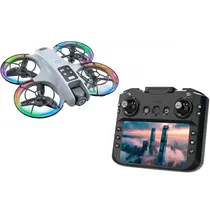 Drone Hetzer K200 Max com Controle/ Tela/ 90°/ 200 Metros/ 2 Baterias - Gray