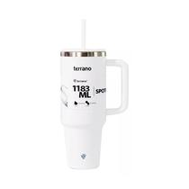 Terrano Termos Y Vasos Spotie Cup 1.183ML Acero/Metal c/Pajita White