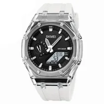 Relógio Masculino Analog/Digital Skmei 2100 WTBK Branco Preto