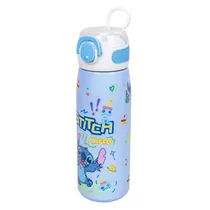 Garrafa Térmica com Bico e Design Stitch 350ML - Celeste