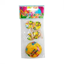 Kit Party Flavor Toppers e Forminhas para Cupcake Happy Birthday 24PCS