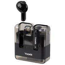 Fone de Ouvido Sem Fio Yookie YKS58 com Bluetooth e Microfone - Preto/Transparente