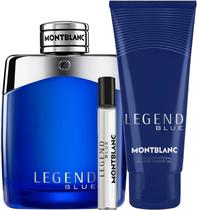 Kit Perfume Montblanc Legend Blue Edp 100ML + 7,5ML + Shower Gel 100ML - Masculino