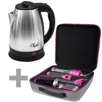 Kit Escova Elétrica Quanta Perfectlook QTKCS7001 4 Em 1 com 1.300 Watts Bivolt + Jarra Elétrica Krab KB2L