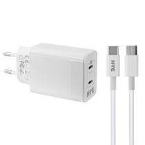 Carregador Hye HYEC121C - 20W+20W - 2X Tipo C - Cabo Tipo C - Bivolt - Branco