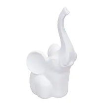 Estátua Decorativa de Elefante Em Resina 25 CM Branco