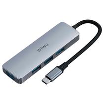 Hub USB-C 3.1 Wiwu Alpha A440 Pro 4 Portas USB 3.0 - Cinza