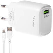 Carregador Yookie EI2Y USB de 18 Watts + Cabo Lightning