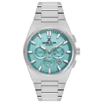 Relogio Analógico Masculino Daniel Klein DK.1.13981-4 Exclusive Gent / Pulseira de Aço Inoxidável - Prata/Verde Claro