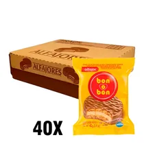 Alfajor Arcor Bon O Bon Chocolate Ao Leite Recheio de Creme de Amendoim Caixa c/ 40X40G
