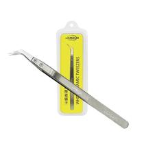 Pinca Curva Antiestatica TC-14W Jabeud Tweezers Amarelo