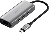 Adaptador Hub Satechi USB-C 4 Em 1 com Ethernet de 2,5 Gigabit ST-H3C25EM