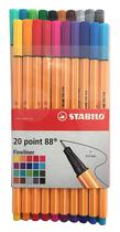 Caneta Fineliner Stabilo Point 88 0.4 MM 8820 - (20 Cores)