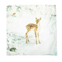 Capa de Almofada de Natal 43X43CM com Estampa Floresta Nevada
