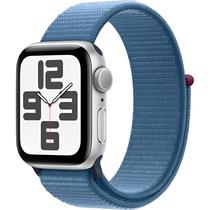 Apple Watch Se 2A Geracao (2024) Caixa de Aluminio Em Prata Pulseira Esportiva Em Loop Denim 44 MM MXET3LL/A