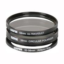 Kit Filtro Sunpak 52MM - 58MM Uv e Polarizado