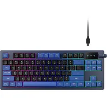 Teclado Gamer Mecânico Gamdias Hermes E7 75% RGB USB-C Switch Red - Preto/Azul (Inglês) (1 Ano de Garantia No Brasil)