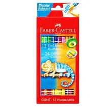 Faber Castell Lapiz Bicolor Caja Carton 12 Colores Rojo